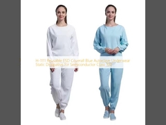 H-1111 Επαναχρησιμοποιήσιμη κάλυψη ESD Γαλάζιο εσώρουχο αυτοκλάβου Στατικό διάλυμα για ημιαγωγούς κλάση 100