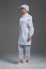 Anti Static ESD Cleanroom White Lab Coat Autoclavable Washable Garment For Workshop Dust Free