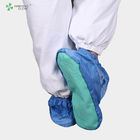 ESD anti-static cleanroom shoes cover with PVC soft sole anti-slip blue color for electronic workshop