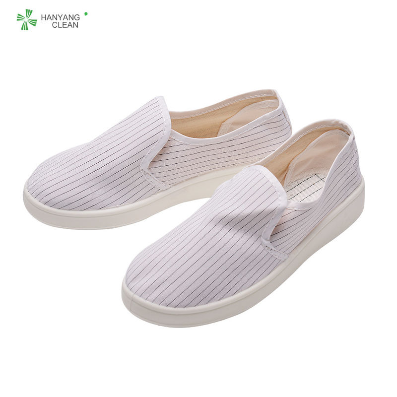 White Canvas Antislip Anti Static Shoes For Pharmaceutical Industrial Workshop
